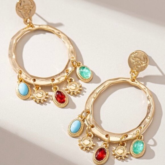 The Wild Clover Jewelry - ADORA MULTI CHARM DROP EARRINGS